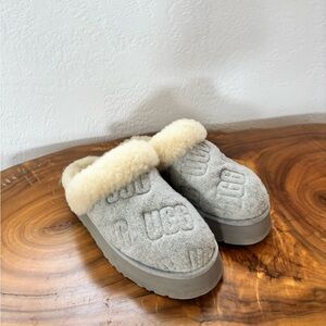 UGG Disquette Felted Platform Slipper Grey Size 8